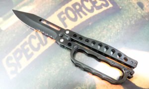 Super Trench Knife Folding Knuckle Knife World War Inspired Blade Butterfly Balisong Knife