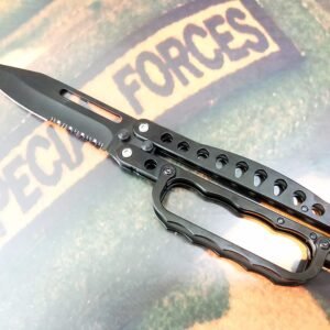 Super Trench Knife Folding Knuckle Knife World War Inspired Blade Butterfly Balisong Knife