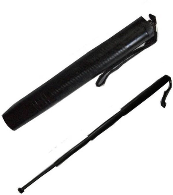 4 Section Collapsible Stainless steel metal black security Baton