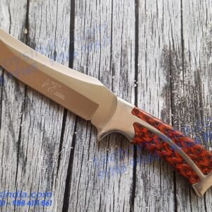 Columbia A0029 Kirpan Shaped Safety Knife / 330c Carbon steel Blade / Full tang knife / SS Handle with Wood Inlay / Layard hole by Tactoysindia.com