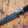 Columbia A076 Dual Finger guard Bolster with Stone inlay / Brass pipe Lanyard hole / Black dyed hardwood handle / Full tang / 330c Steel blade knife tactoysindia.com