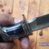 Columbia A076 Dual Finger guard Bolster with Stone inlay / Brass pipe Lanyard hole / Black dyed hardwood handle / Full tang / 330c Steel blade knife tactoysindia.com