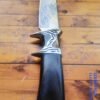 Columbia A076 Dual Finger guard Bolster with Stone inlay / Brass pipe Lanyard hole / Black dyed hardwood handle / Full tang / 330c Steel blade knife tactoysindia.com
