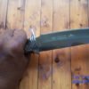 Columbia A076 Dual Finger guard Bolster with Stone inlay / Brass pipe Lanyard hole / Black dyed hardwood handle / Full tang / 330c Steel blade knife tactoysindia.com