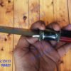 Columbia A076 Dual Finger guard Bolster with Stone inlay / Brass pipe Lanyard hole / Black dyed hardwood handle / Full tang / 330c Steel blade knife tactoysindia.com