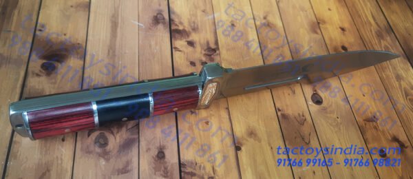 Columbia A16 full tang Blade - Fuller SS frame handle - Dark and Red hardwood Handle - SS guard and Bolster with Lanyard Hole utility knife by Tactoys India