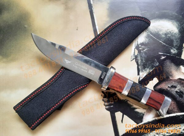 Columbia B020 Simple Classic Knife / 440c Steel / Made like a Gun / Travelers Special Pocket Size / Full tang / Unique Red, Black wood n SS handle Tactoysindia.com