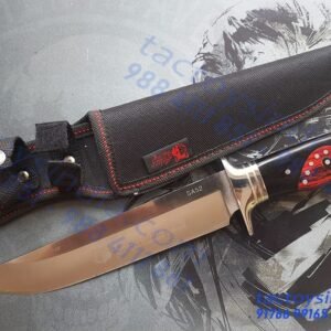 Columbia SA52 Rare Red and Black wood handle / Brass insert Lanyard hole / Brass Handle Pins / 440c Knife Blade tactoysindia.com