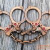 Antique-Hand-Cuffs-and-Revolver-Gun-Colour-Thick-Metal-knuckleduster–-knuckles-knucks-knucklering