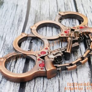 Antique-Hand-Cuffs-and-Revolver-Gun-Colour-Thick-Metal-knuckleduster–-knuckles-knucks-knucklering