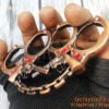 Antique-Hand-Cuffs-and-Revolver-Gun-Colour-Thick-Metal-knuckleduster–-knuckles-knucks-knucklering