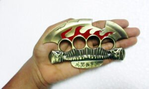 Antique-Spiked-Saw-Blade-Copper-Colour-Thick-Metal-knuckleduster–-knuckles-knucks-knucklering-knuck-knucksale