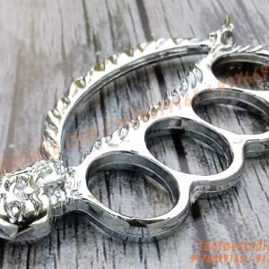 Chrome-Skull-Spine-Knucks-Skull-Breaker-Piercer-Large-Size-Rings-Army-Fight-Punch