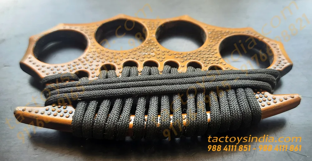 Copper Solid Cord Braided 4 Fingers Self Defence Army Type Knuckles Outdoor activities Knuckle Duster Minimalist pocket Tool Tactoys India