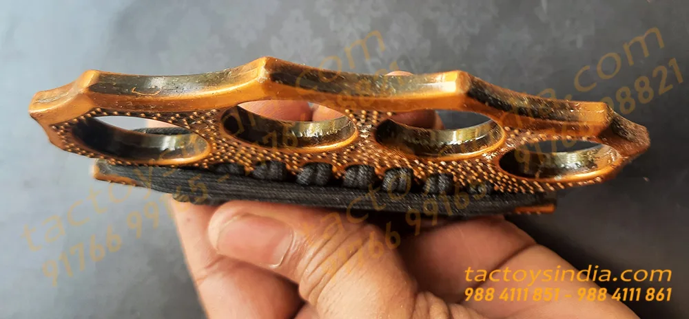 Copper Solid Cord Braided 4 Fingers Self Defence Army Type Knuckles Outdoor activities Knuckle Duster Minimalist pocket Tool Tactoys India