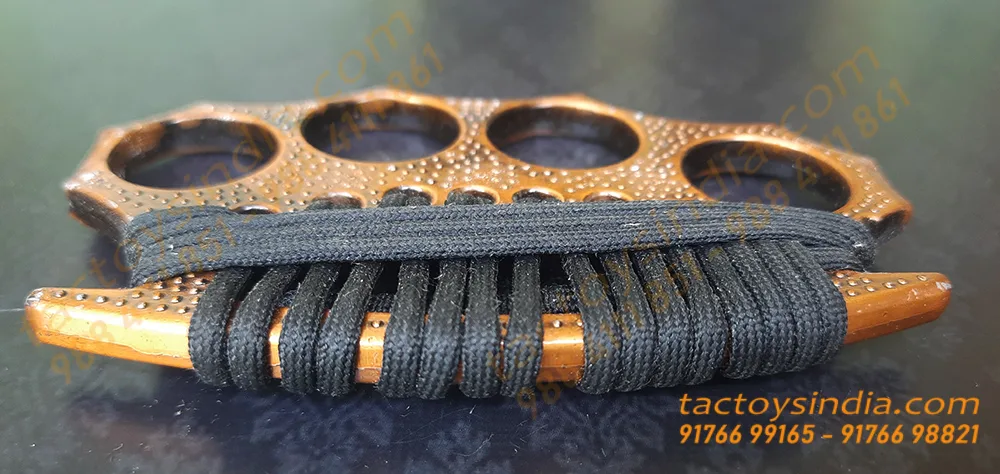 Copper Solid Cord Braided 4 Fingers Self Defence Army Type Knuckles Outdoor activities Knuckle Duster Minimalist pocket Tool Tactoys India