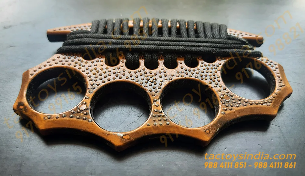 Copper Solid Cord Braided 4 Fingers Self Defence Army Type Knuckles Outdoor activities Knuckle Duster Minimalist pocket Tool Tactoys India