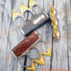 knuckle-Duster-with-Cigarette-Lighter-yellow-Flame-3-Fingered-Deluxe-Faux-Leather-Finished