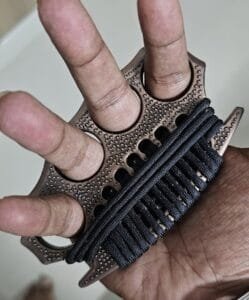 Copper Solid Cord Braided 4 Fingers Self Defence Army Type Knuckles photo review
